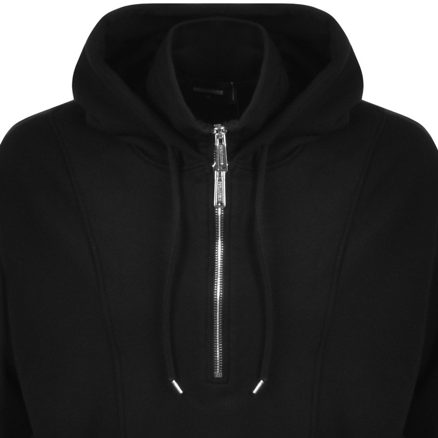 DSQUARED2 Double Neck Pullover Hoodie Black